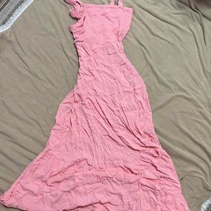 forever 21 summery pink open back maxi dress